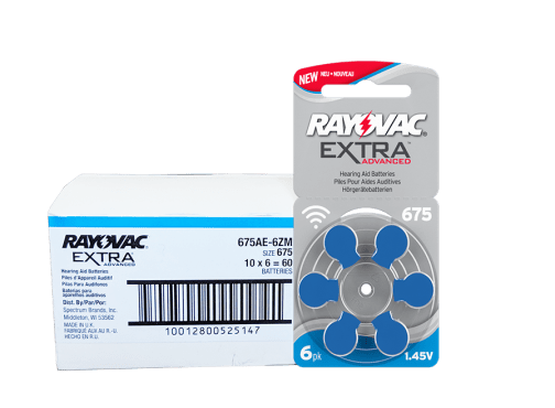 RAYOVAC Extra Hearing Aid Batteries Size 675 – Box of 60