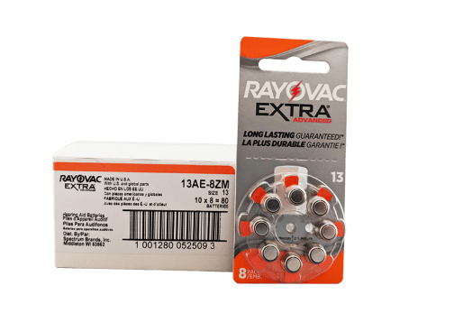 Rayovac Hearing Aid Batteries Size 13 – Box of 80